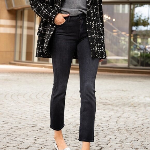 Mother The Midrise Dazzler Ankle Size 26 Black The Night Is Watching Jeans Denim - Picture 1 of 10